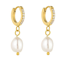 Carica l'immagine nel visualizzatore di Gallery, ORECCHINI HOOPS PERLA OVALE