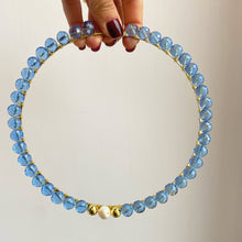 Carica l&#39;immagine nel visualizzatore di Gallery, CRYSTAL CHOCKER celeste con perla
